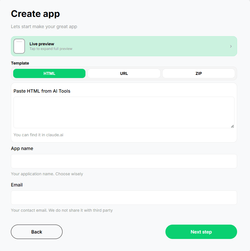 Apk Html Website to APK converter - turn html to apk for free online