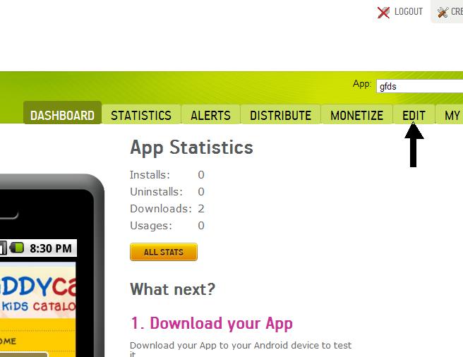 edit your android app