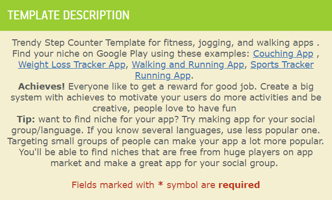 app template description