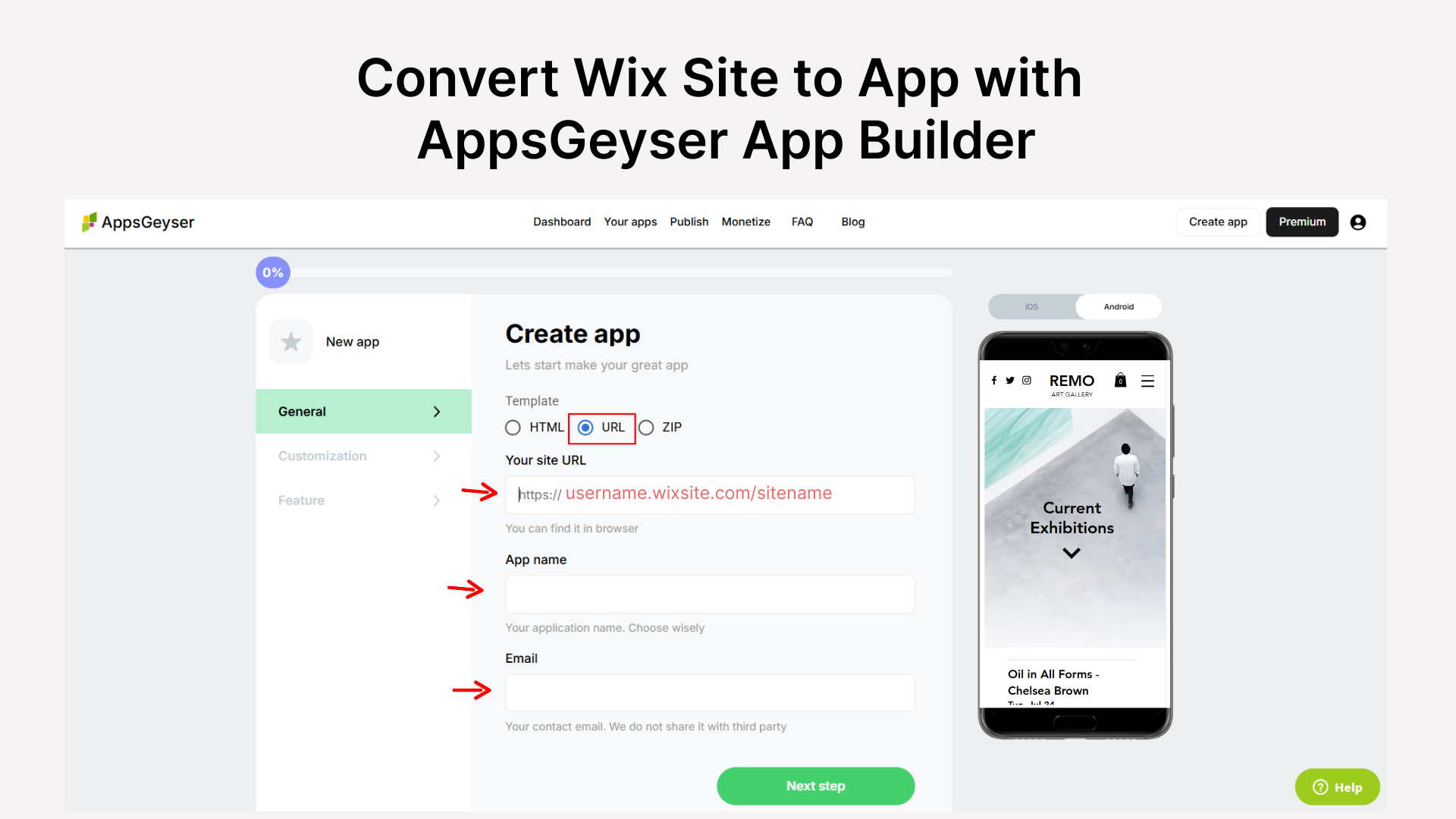 How to Turn a Wix Website into a Mobile App with AppsGeyser for Free ...