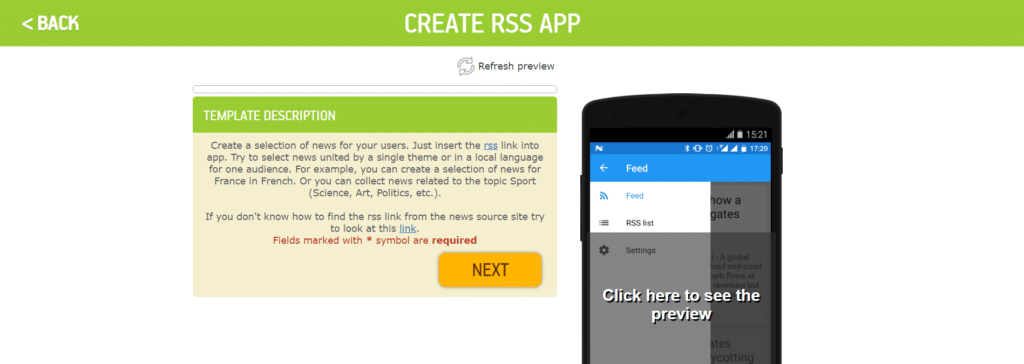 rss feed app template