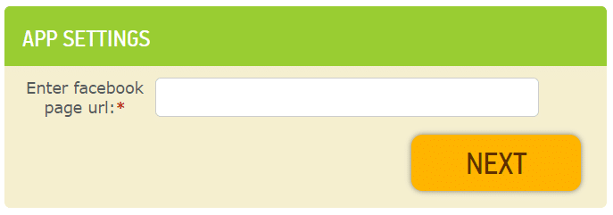 enter facebook page url to make an app