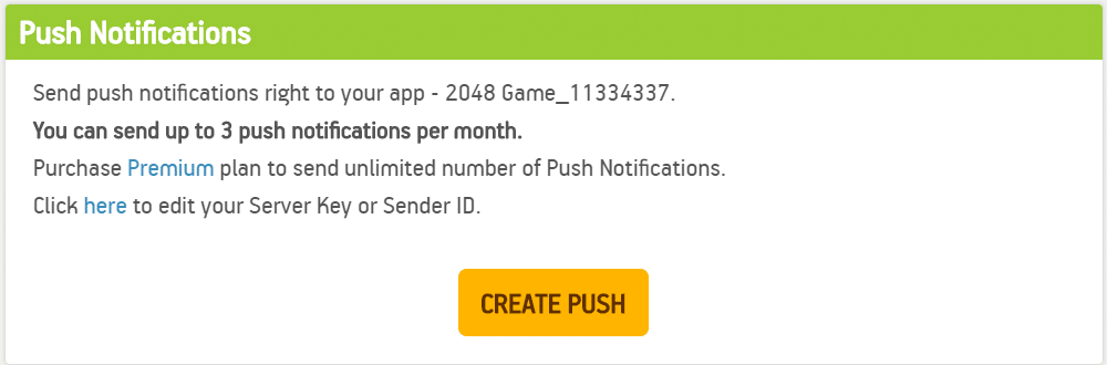 create and send push notification on appsgeyser