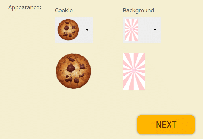 Customize appearance for a Cookie Clicker Android game