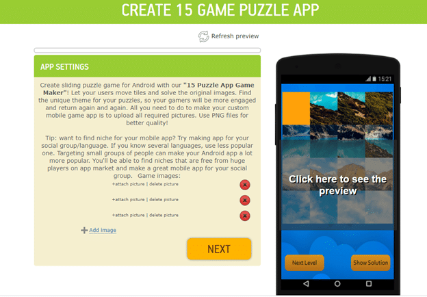 Open Android 15 Puzzle Game Template and customize it