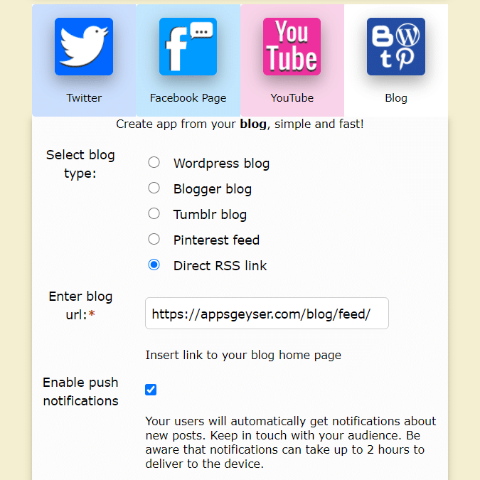 add social media tabs to the website app