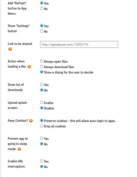 choose customization settings