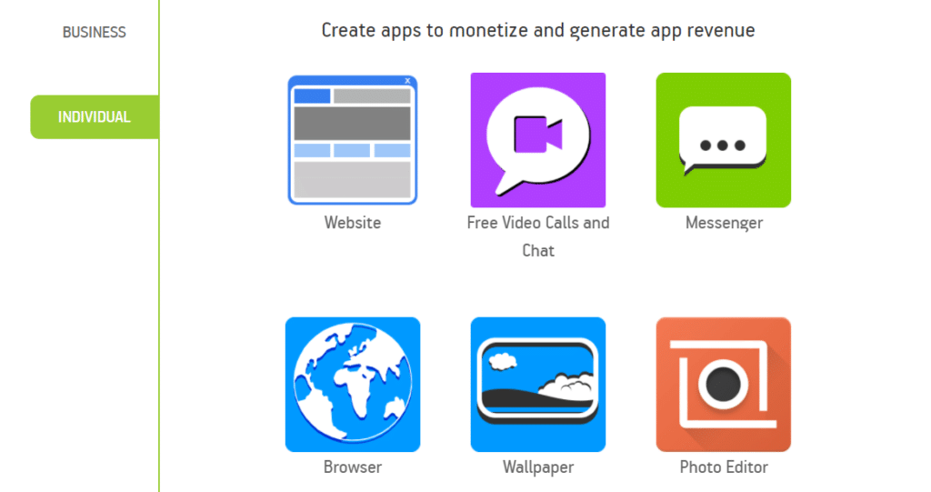 create apps with free templates