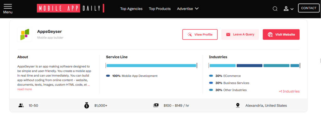 MobileAppDaily’s Top Mobile App Development Companies list