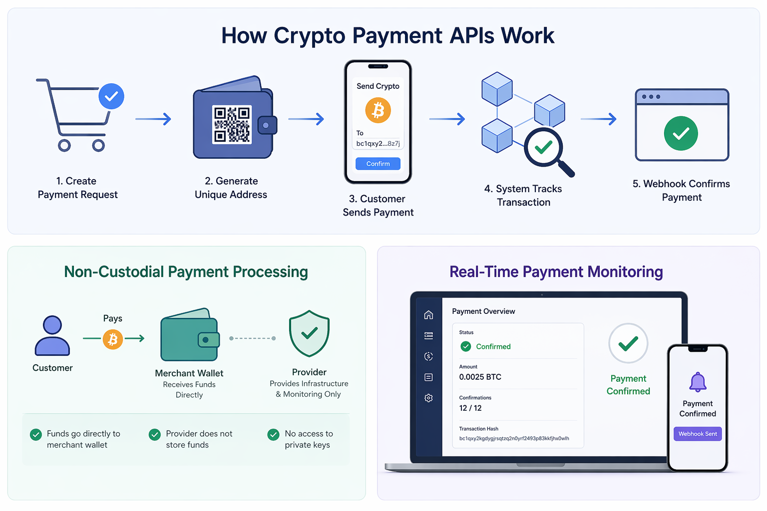 How Crypto Payment APIs Work: Unique Addresses, Transaction Tracking ...