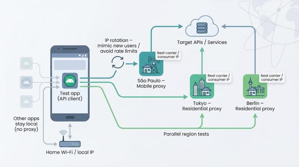 Proxies for geo-testing
