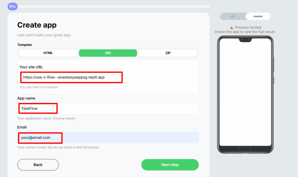 turn your replit project to apk with appsgeyser
