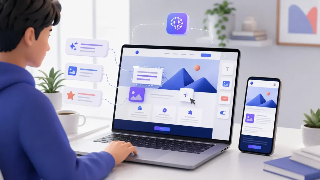 AI-powered no-code website and mobile app creation