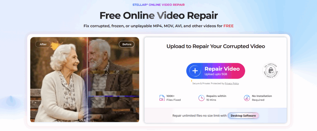 Top 5 Alternatives of EaseUS Online Video Repair Tool 2 Stellar Online Video Repair
