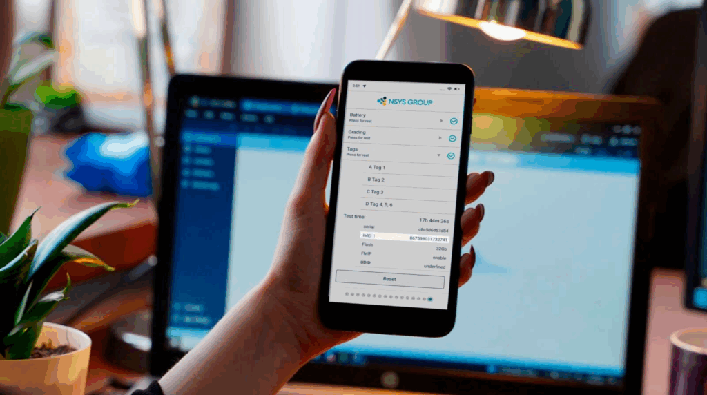 Standardized phone diagnostics workflow for testing iOS and Android devices before resale