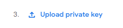 Upload private key